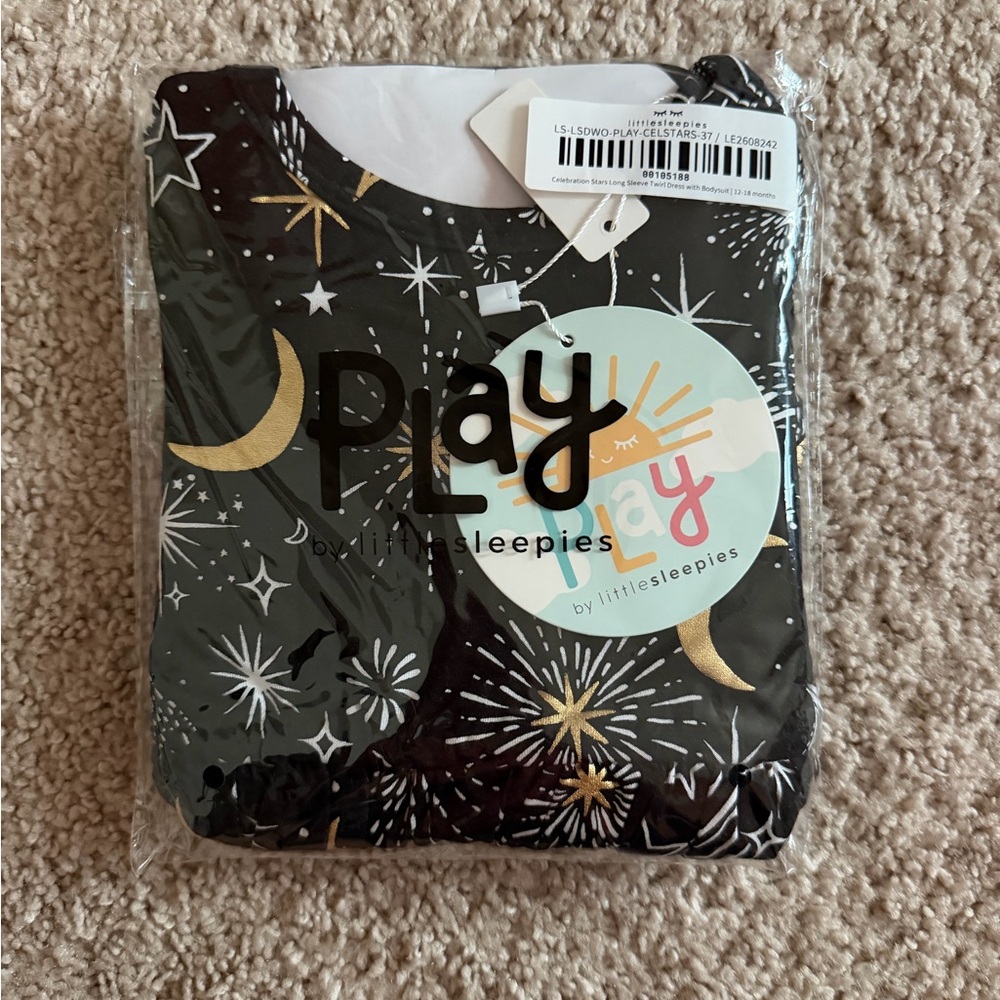 Little Sleepies Black, Gold & White Celestial Pajama Set